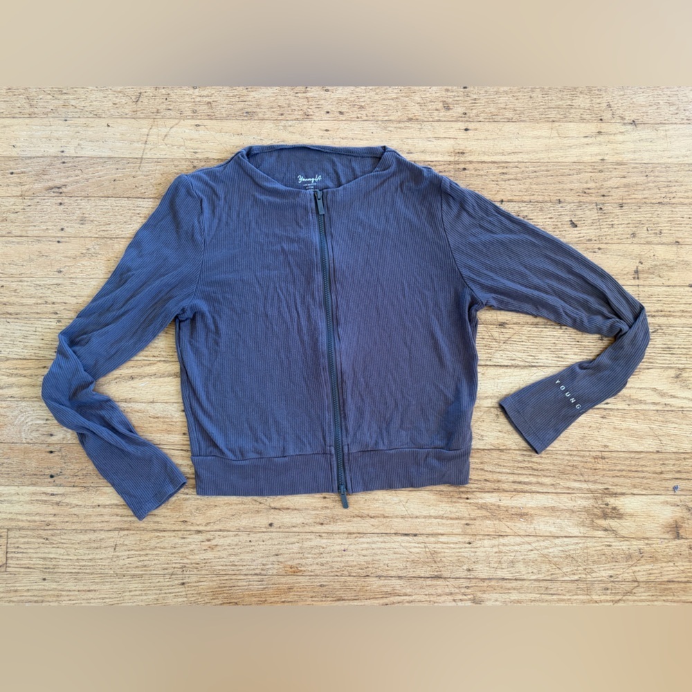 YoungLA cropped ribbed yoga jacket